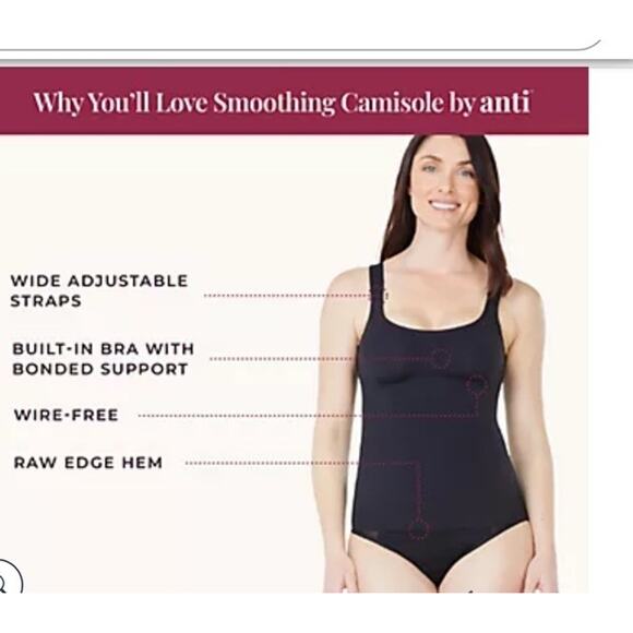 Anti x Proof Smoothing Camisole Tank A544676 Stretch Black Plus Size 3X NWT $50 - Picture 3 of 13